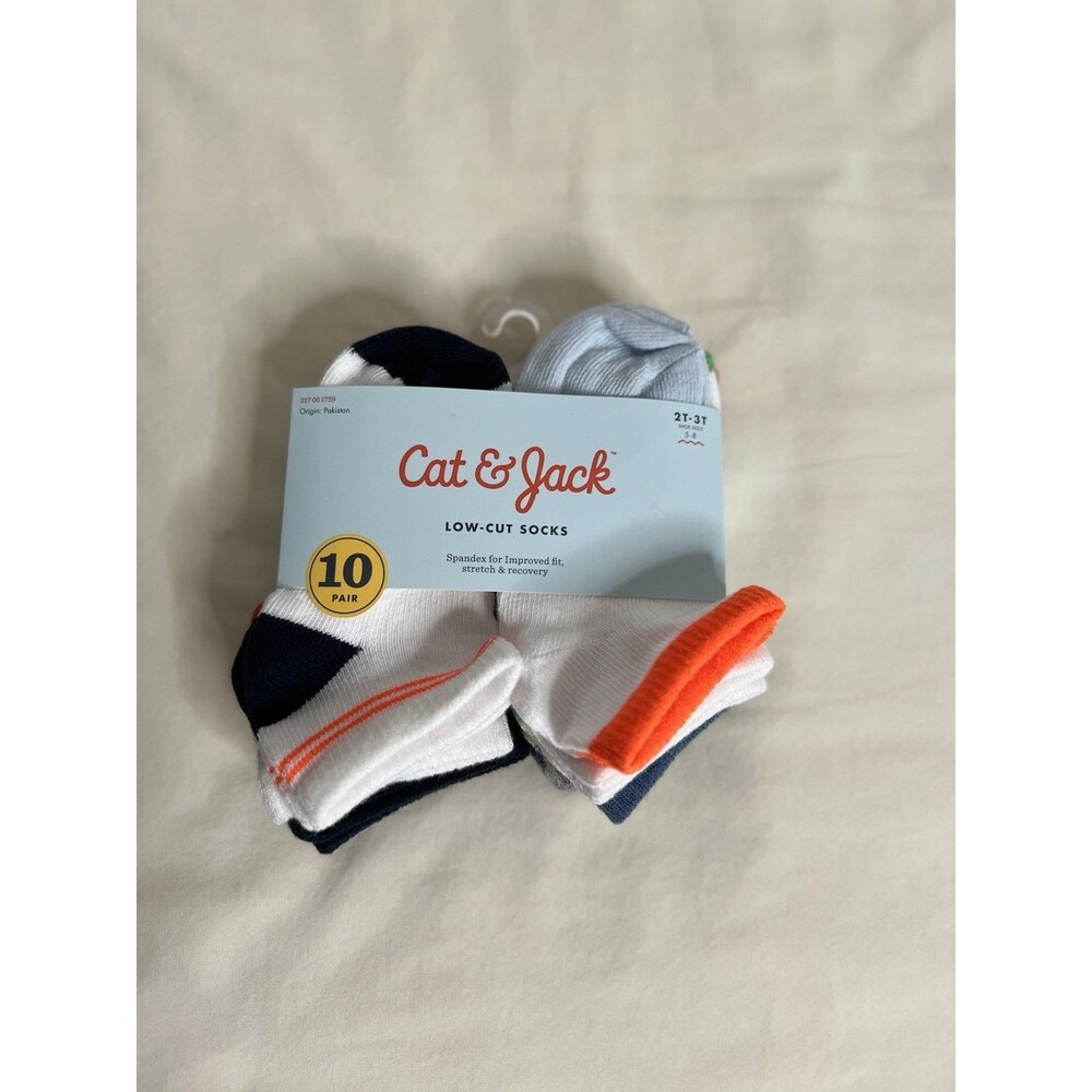 Toddler 10pk Low Cut Socks - Cat & Jack 2T-3T